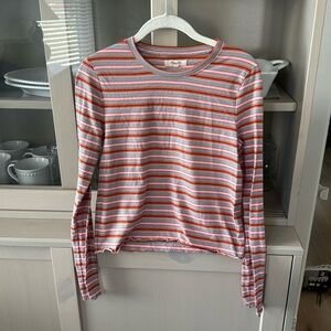 Madewell long sleeve t shirt with scalloped edge. Size M